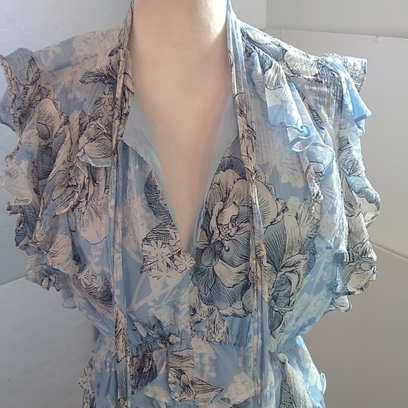 Robert Rodriguez Women's Clara Ruffled Cotton A-Line Midi Dress Size M - Picture 8 of 14